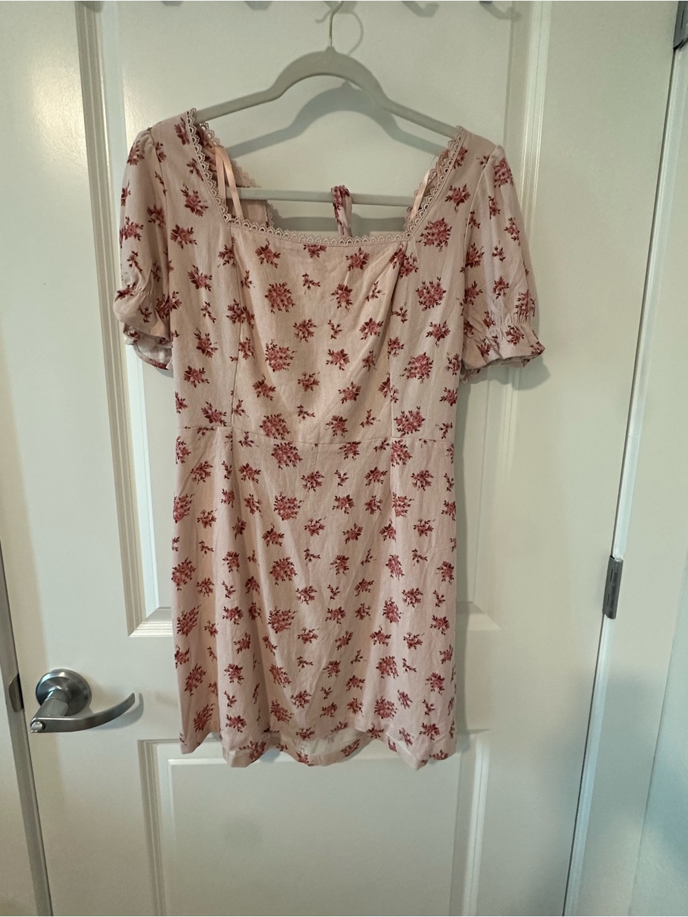 T.J.Maxx Blush Pink Mini Dress with Red Floral Print